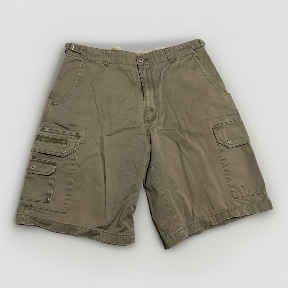 Vtg 90s Zeppelin Casual Wear Cargo Shorts Men 36 Olive Green Made‎ in Hong Kong